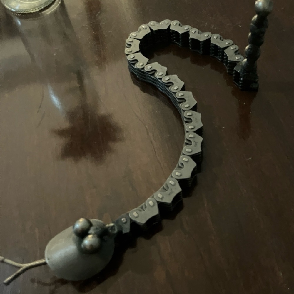 Recycled Bike Chain Art - Rattlesnake Sculpture